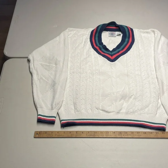 Vintage Cape Isle Knitters | Medium | Made in USA Heritage Tennis Sweater - Picture 6 of 11